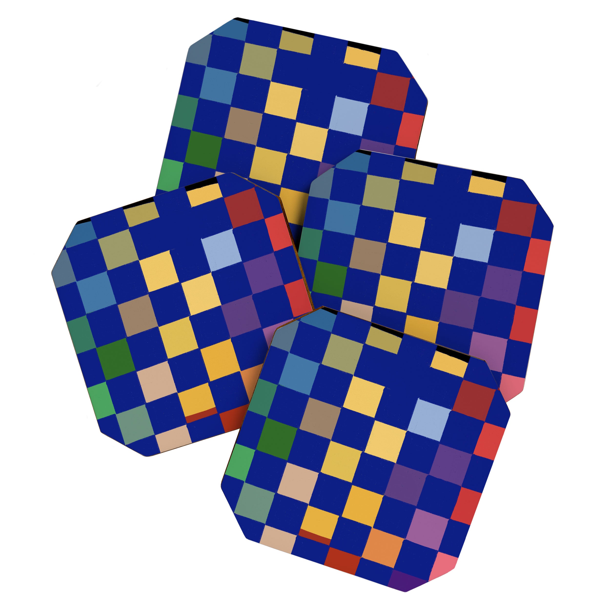 Rainbow checkerboard#1 Coaster Gallery Image 1