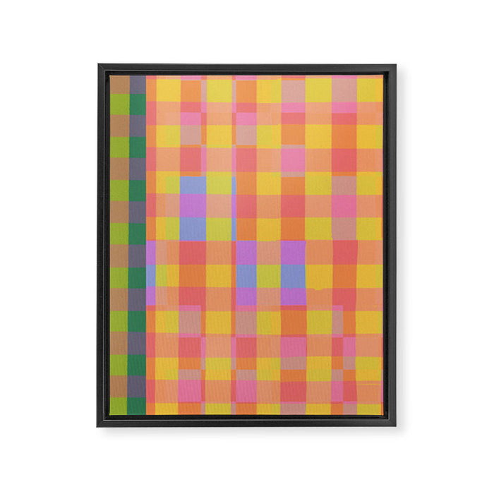 Rainbow criss-cross Framed Canvas Print Gallery Image 1