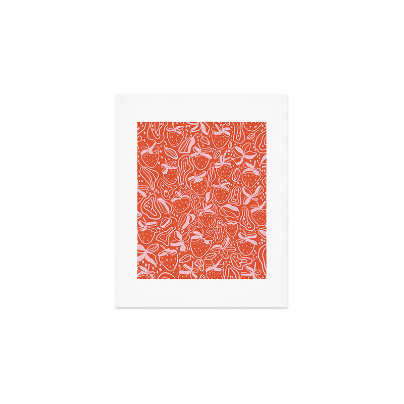 Red and pink strawberries Art Print Gallery Image 1