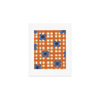 Red floral check pattern Art Print Gallery Image 1