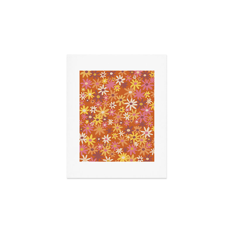 Red floral pattern Art Print Gallery Image 1