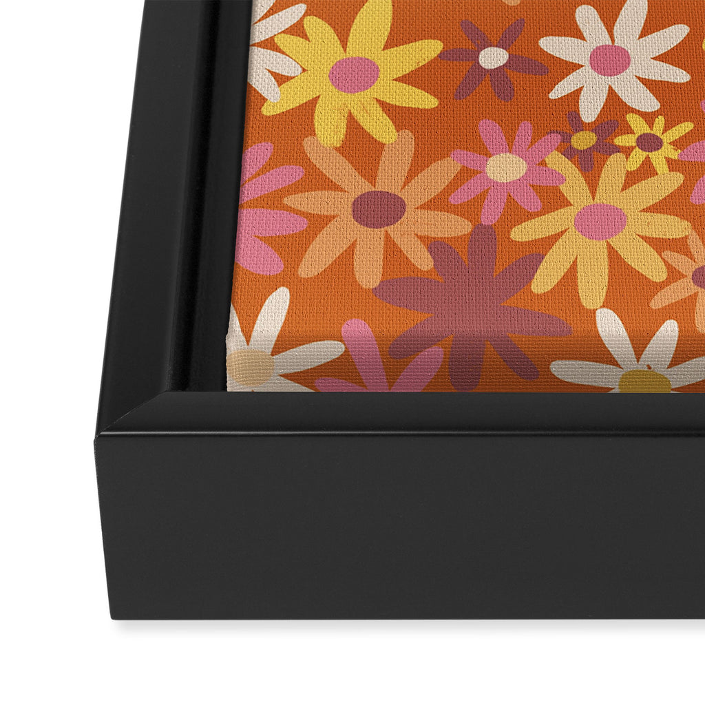 Red floral pattern Framed Canvas Print Gallery Image 3