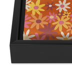 Red floral pattern Framed Canvas Print Gallery Image 3