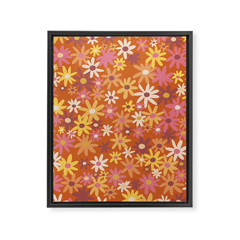 Red floral pattern Framed Canvas Print Gallery Image 8