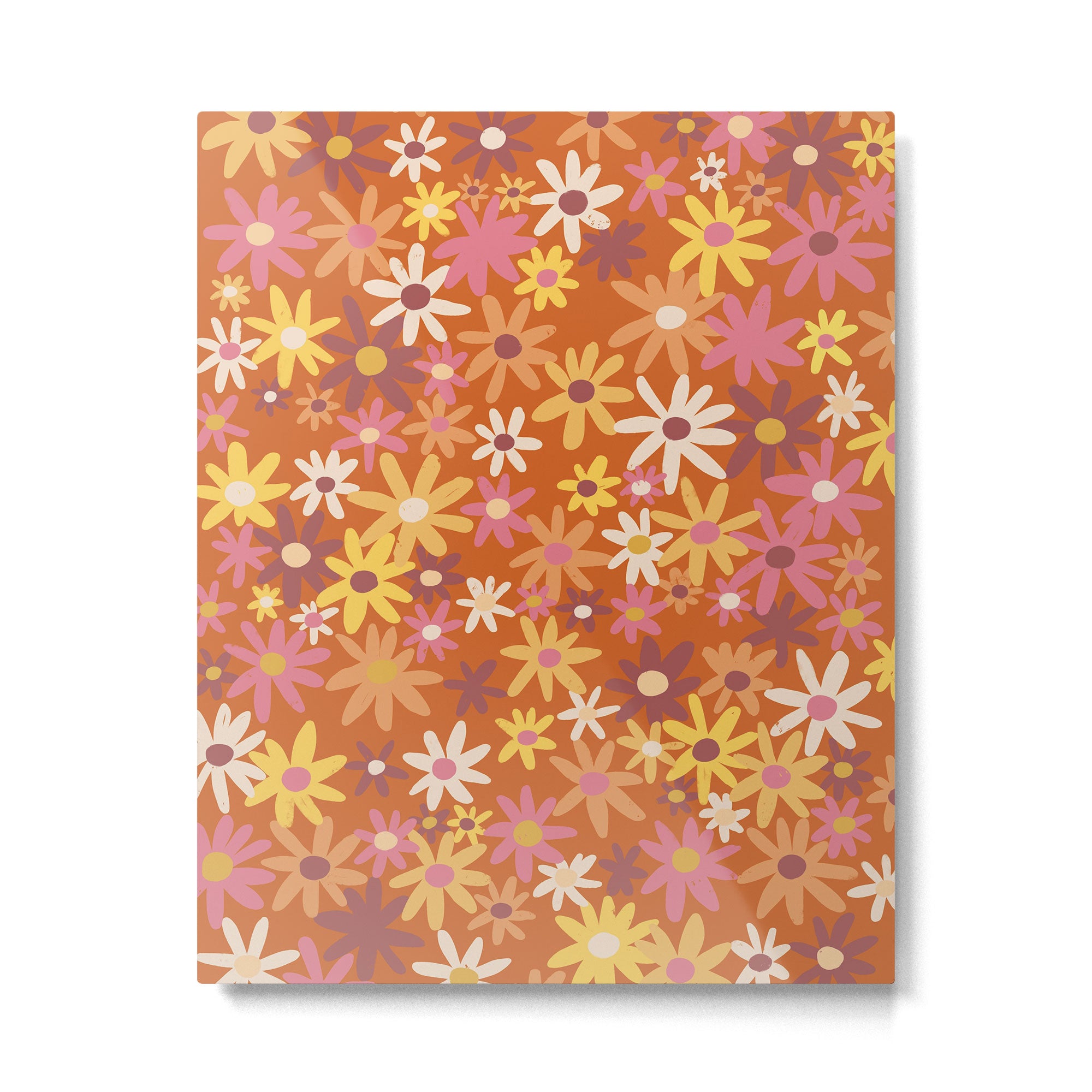 Red floral pattern Metal Print Gallery Image 6