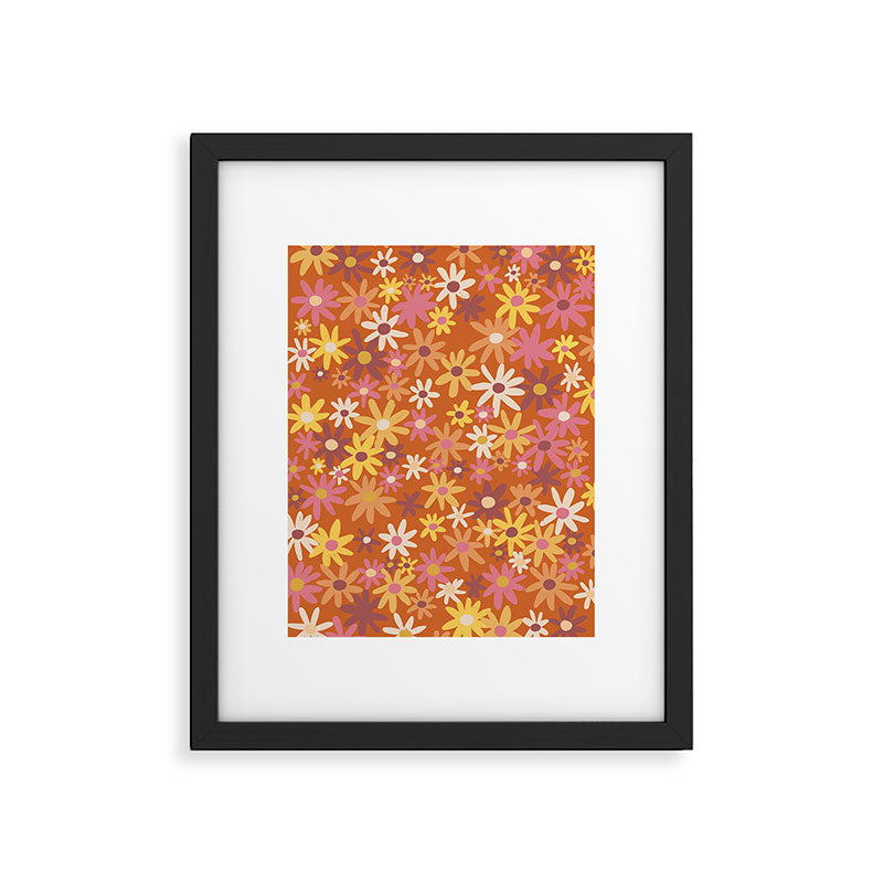 Red floral pattern Framed Art Print Gallery Image 6