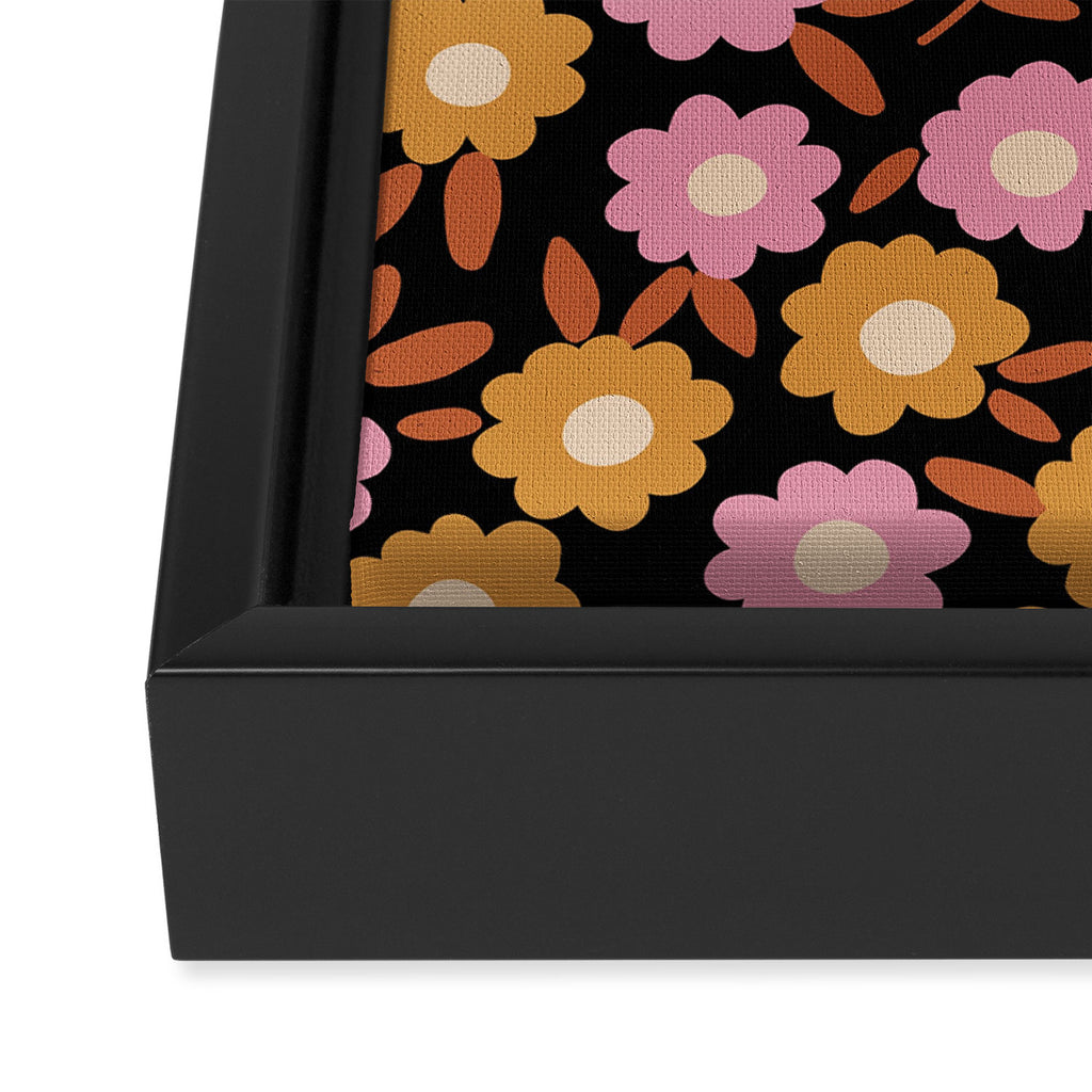 Retro flora Framed Canvas Print Gallery Image 3
