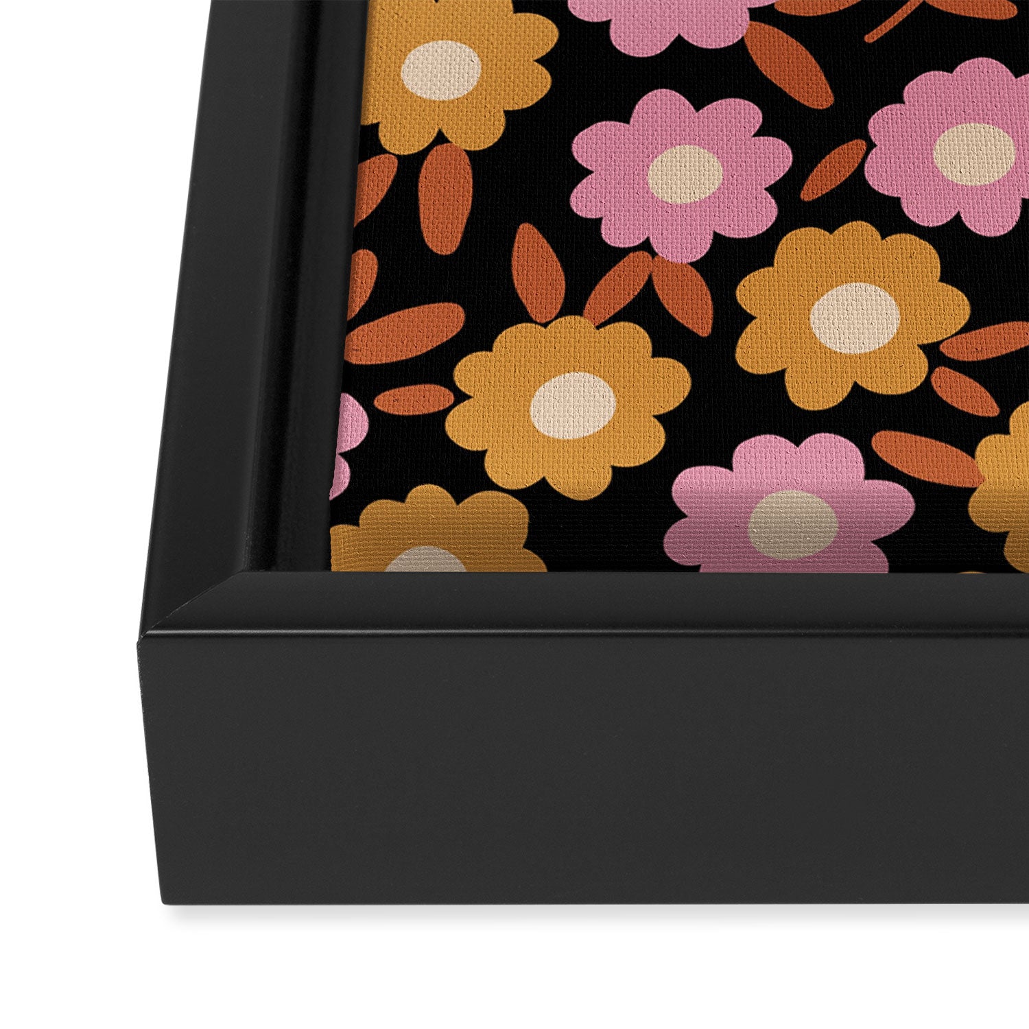 Retro flora Framed Canvas Print Gallery Image 3