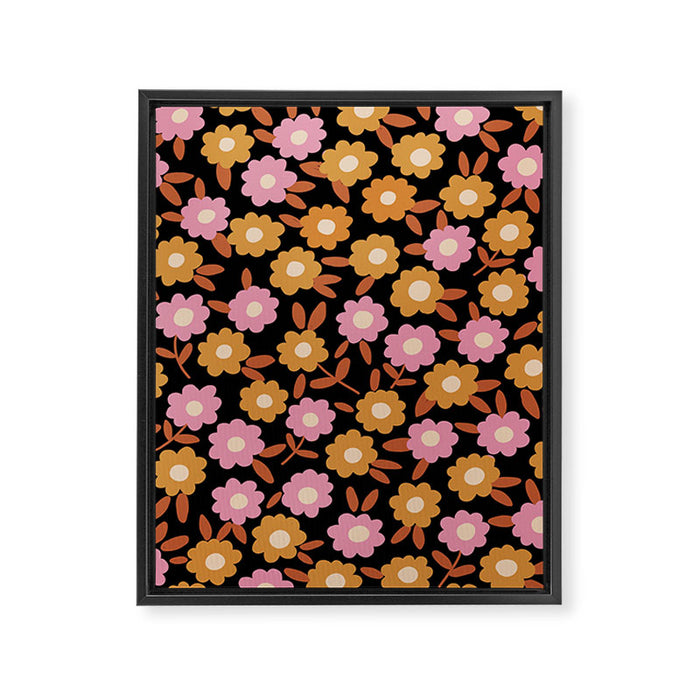 Retro flora Framed Canvas Print Gallery Image 1