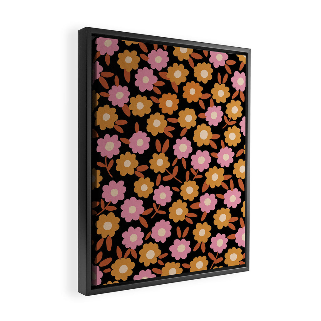 Retro flora Framed Canvas Print Gallery Image 2