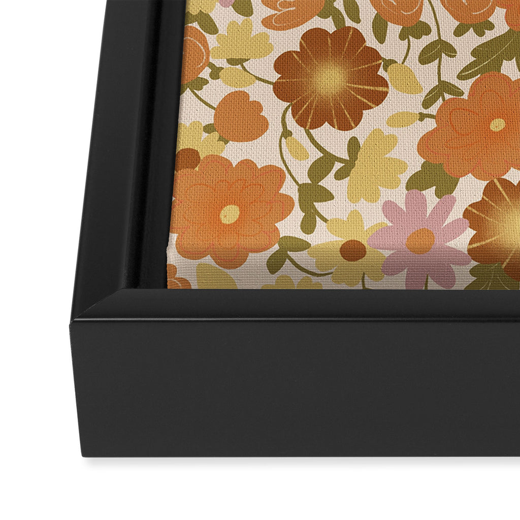 Retro garden pattern Framed Canvas Print Gallery Image 3