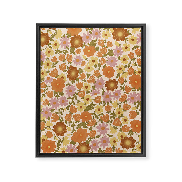 Retro garden pattern Framed Canvas Print Gallery Image 1