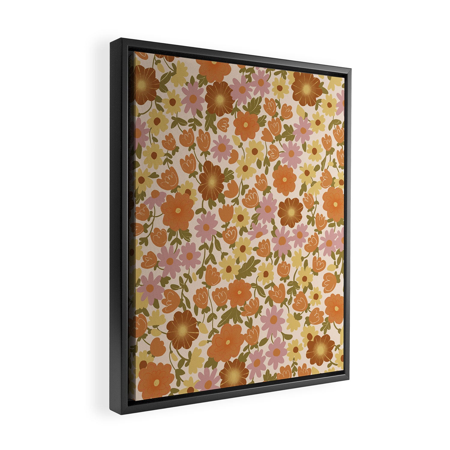 Retro garden pattern Framed Canvas Print Gallery Image 2