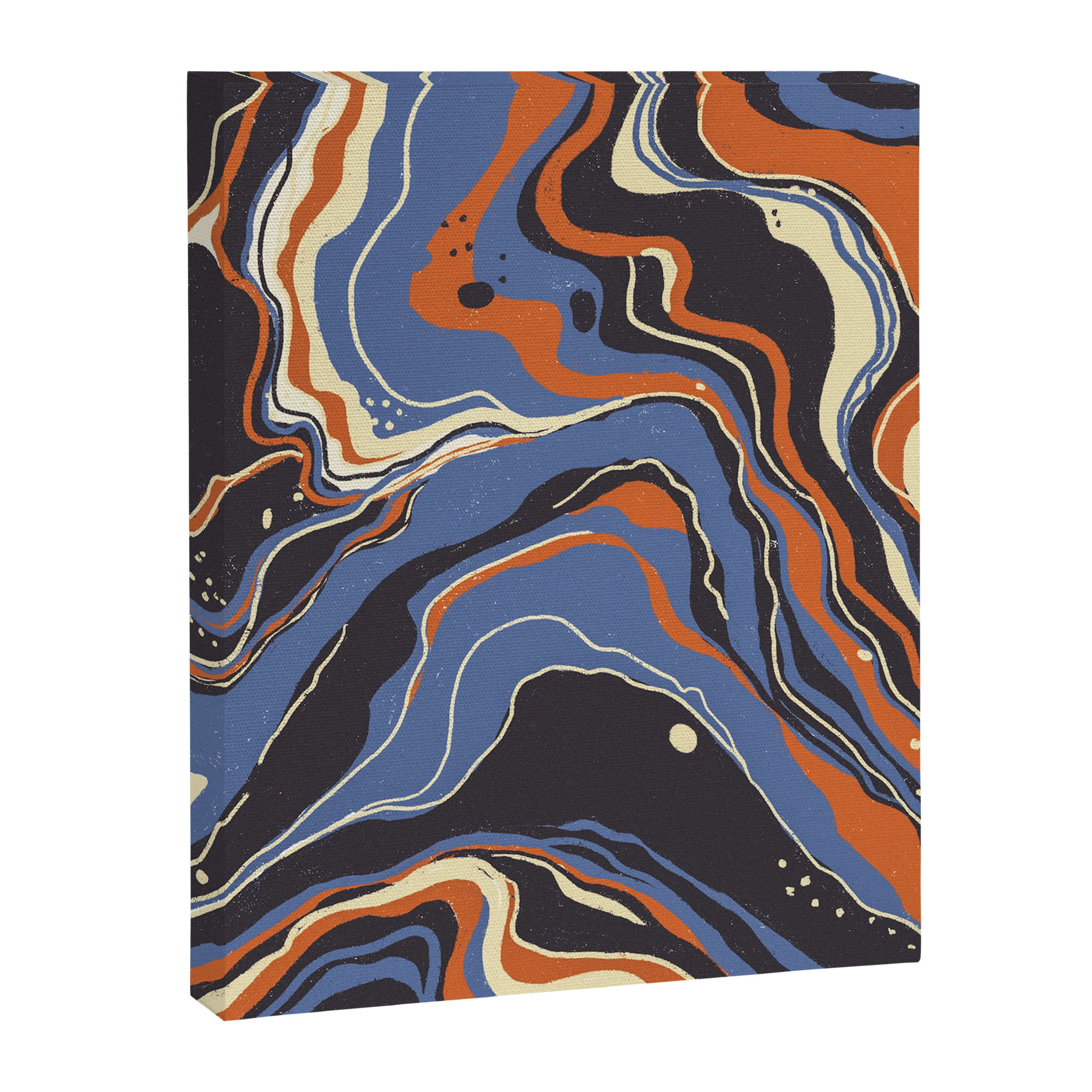 Retro marble in blue Canvas Print Gallery Image 8
