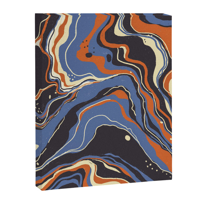 Retro marble in blue Canvas Print Gallery Image 1