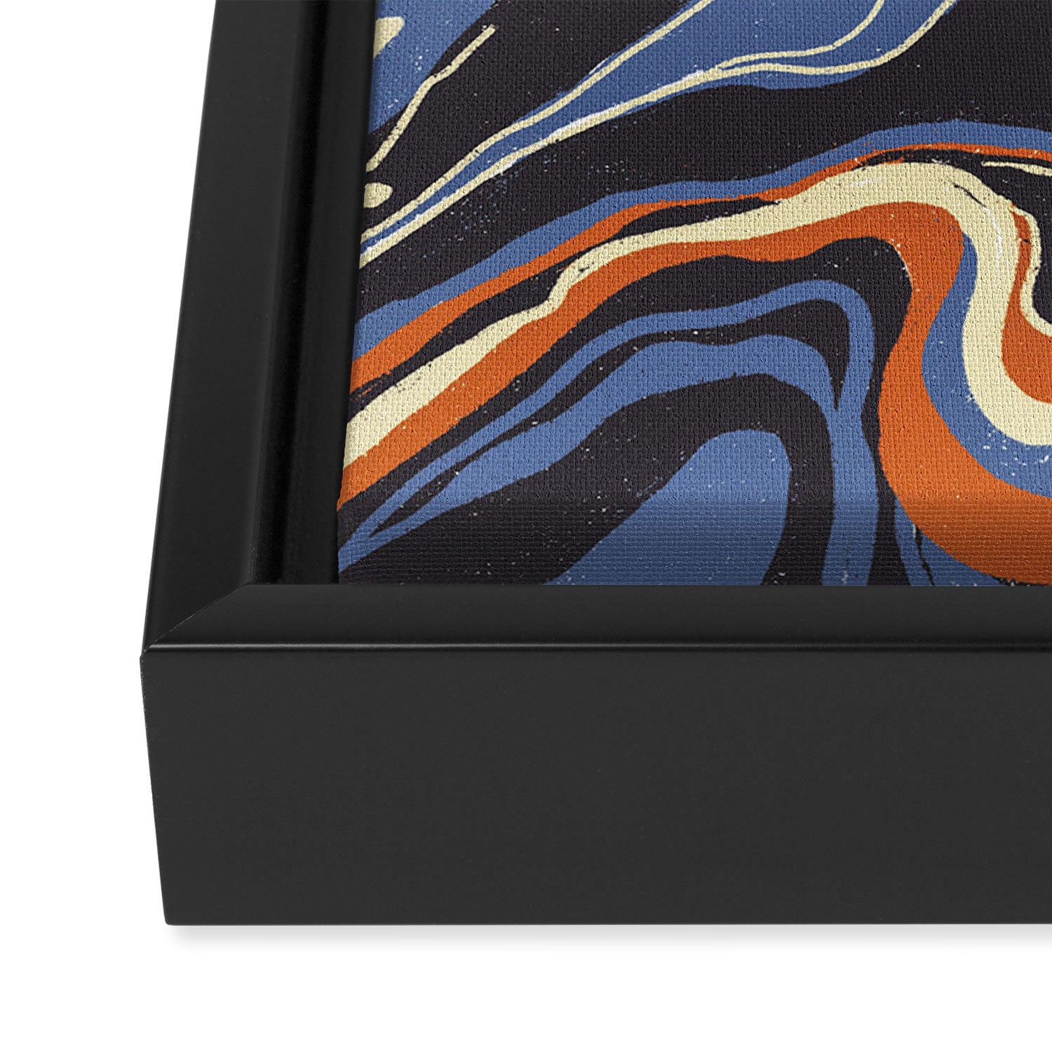 Retro marble in blue Framed Canvas Print Gallery Image 3