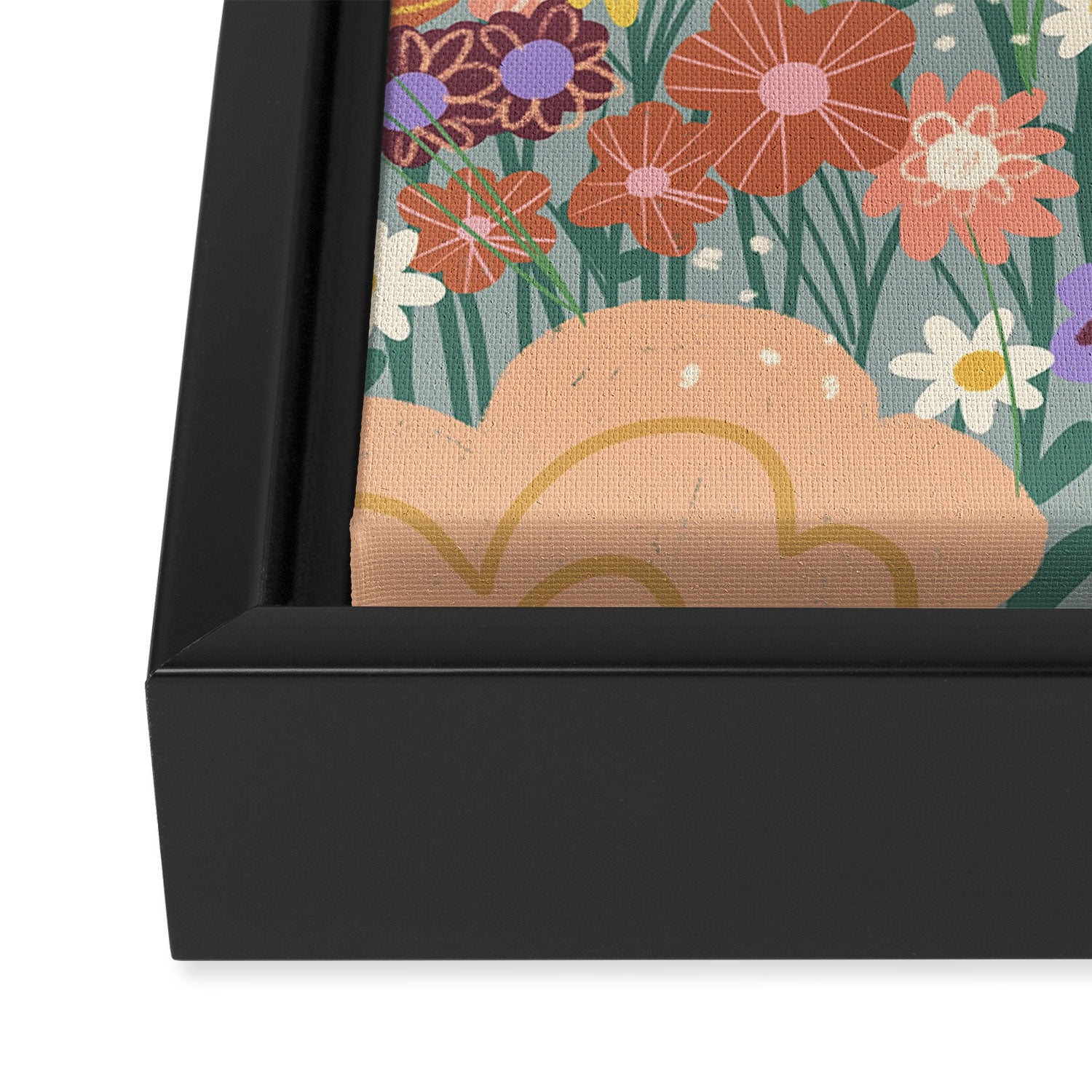 Retro meadow Framed Canvas Print Gallery Image 3