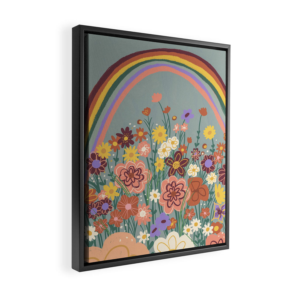 Retro meadow Framed Canvas Print Gallery Image 2