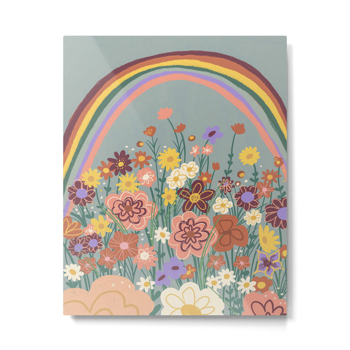 Retro meadow Metal Print Gallery Image 1