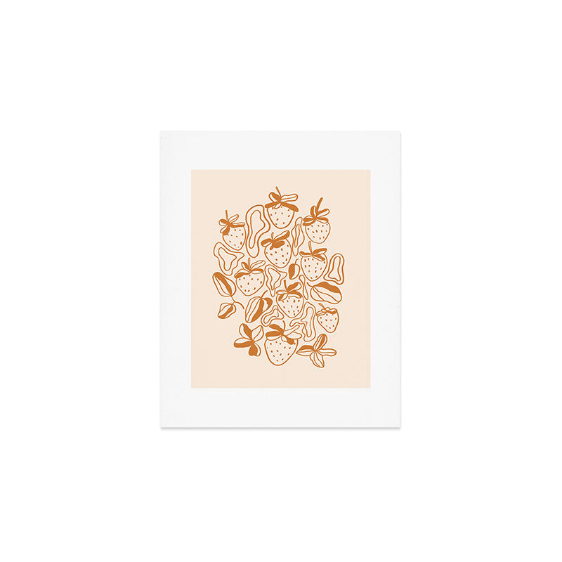 Retro strawberries Art Print Gallery Image 1
