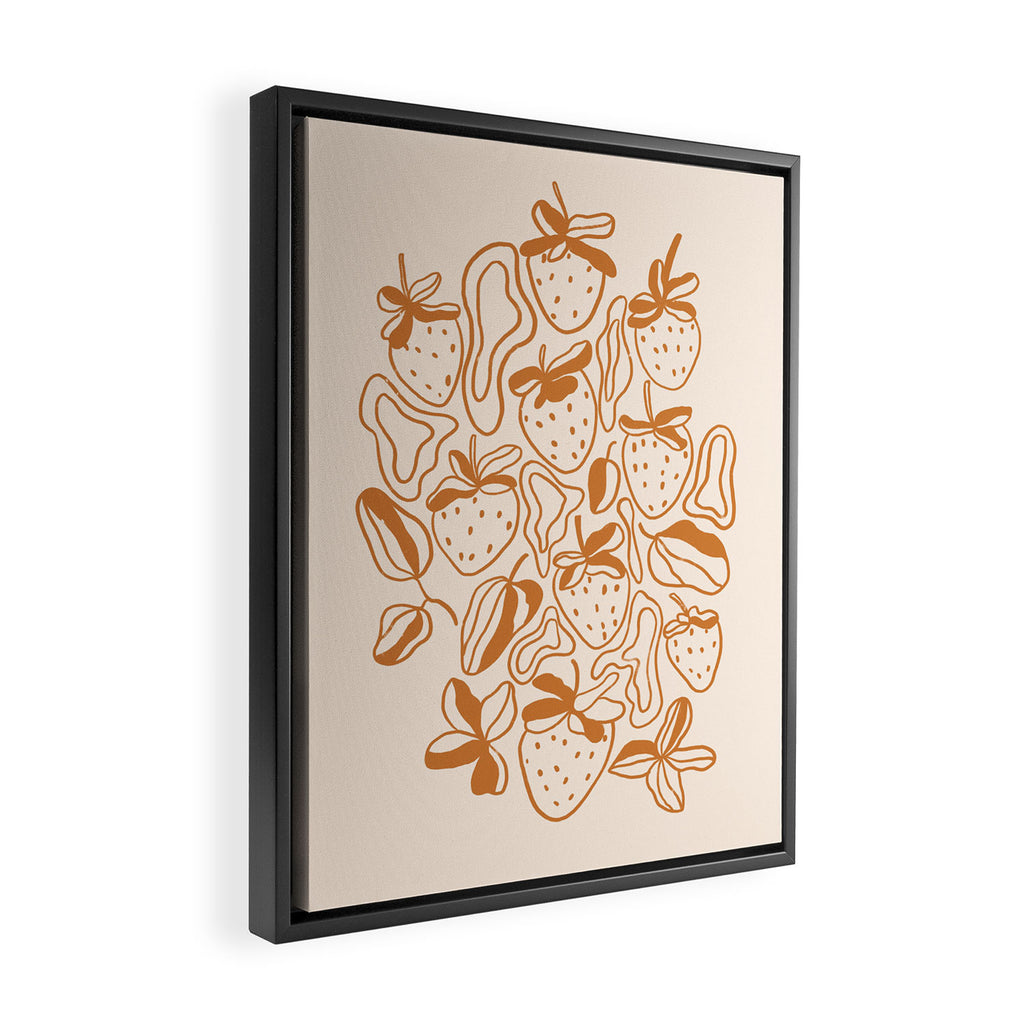 Retro strawberries Framed Canvas Print Gallery Image 2