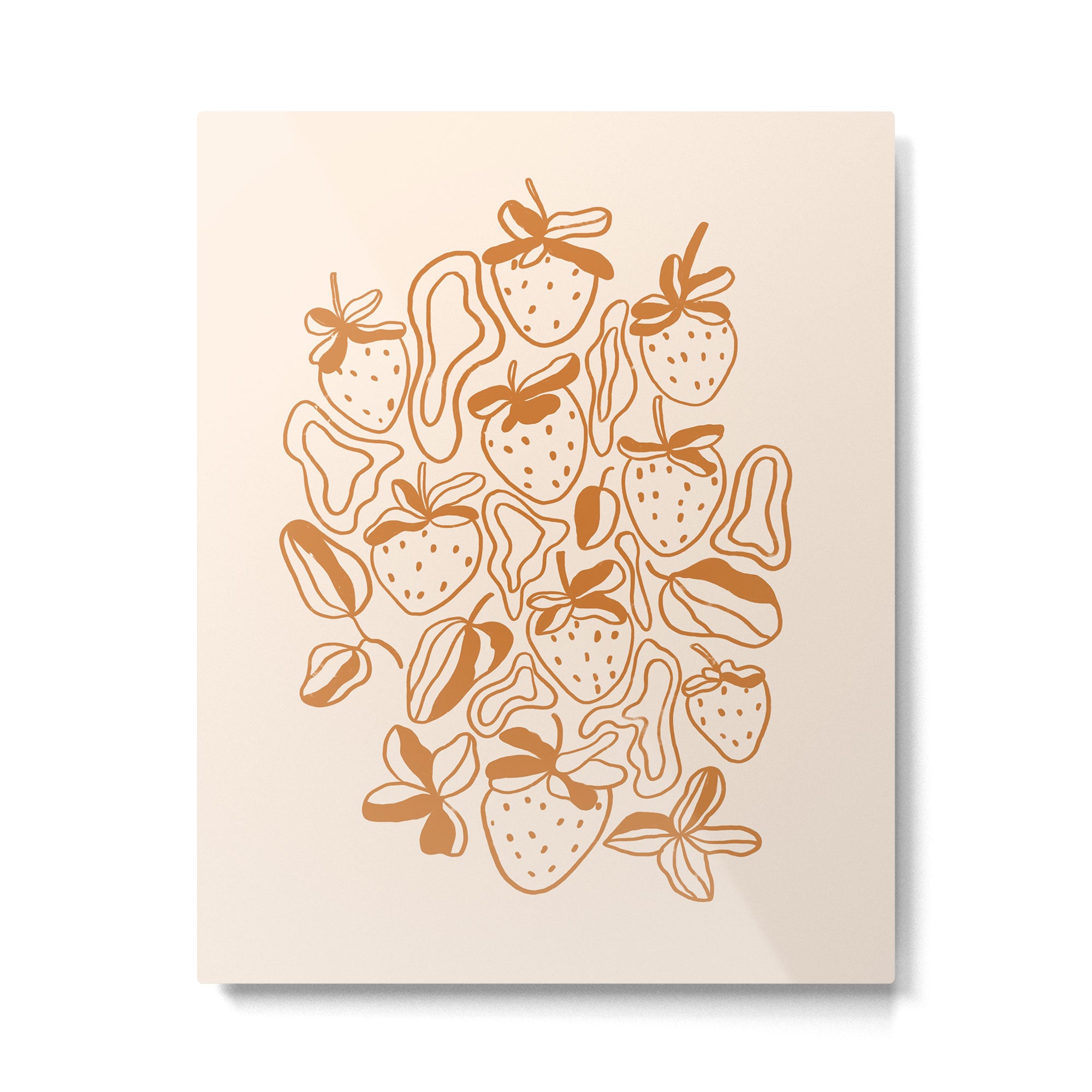 Retro strawberries Metal Print Gallery Image 6