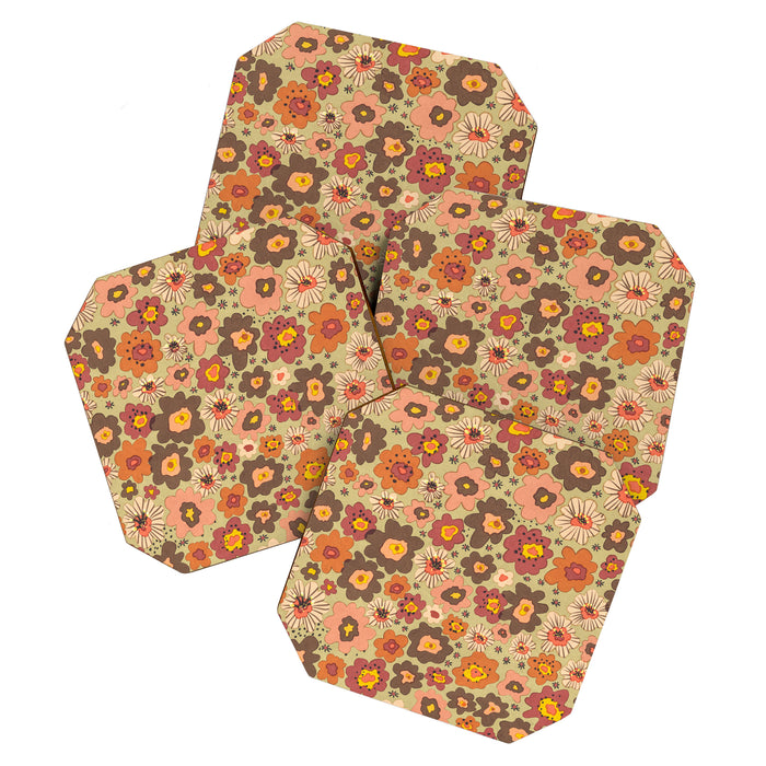 Scented petals II floral pattern Coaster Gallery Image 1