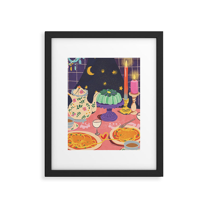 Spaghetti dinner date  Framed Art Print Gallery Image 4