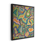Splish splash green Framed Canvas Print Gallery Image 2