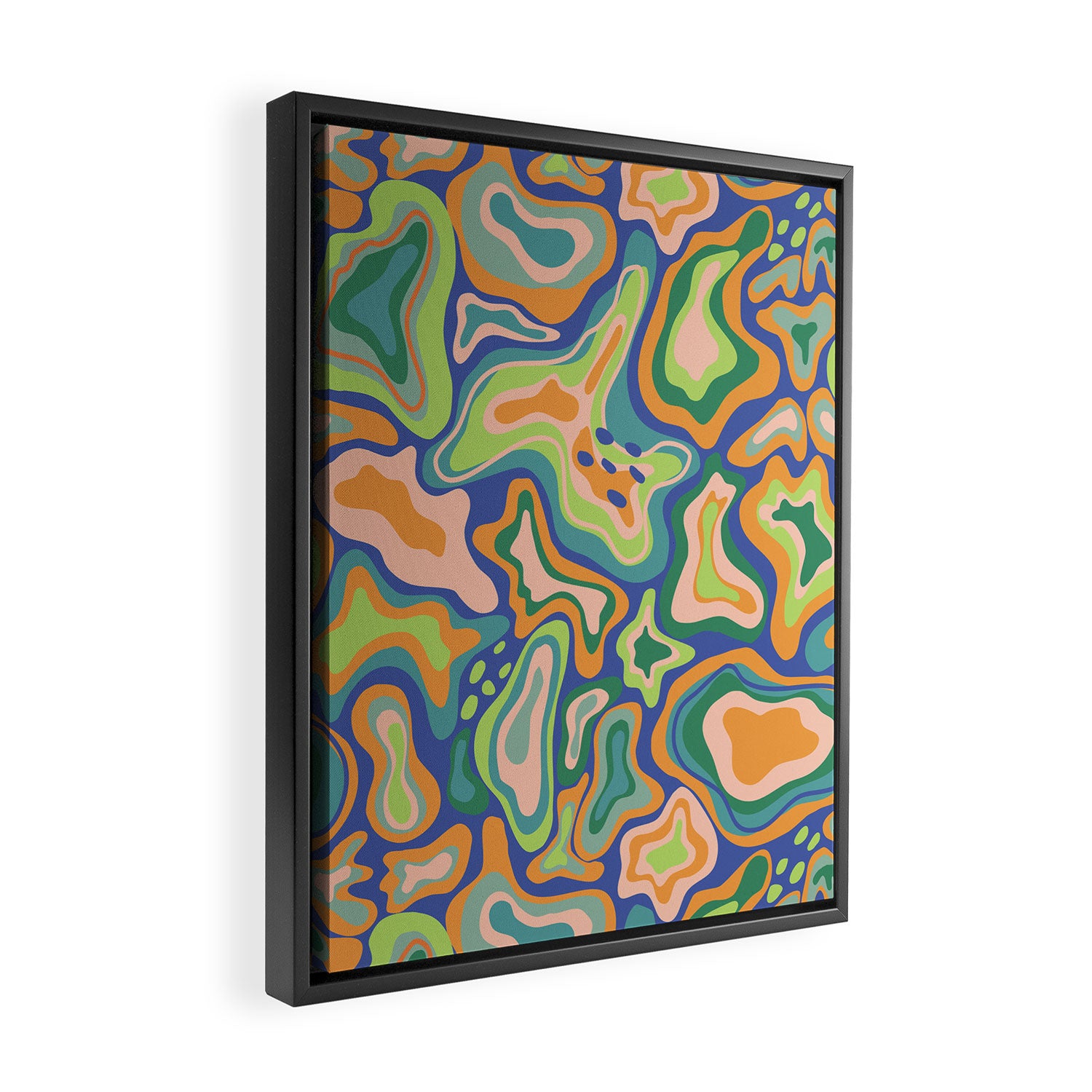 Splish splash green Framed Canvas Print Gallery Image 2