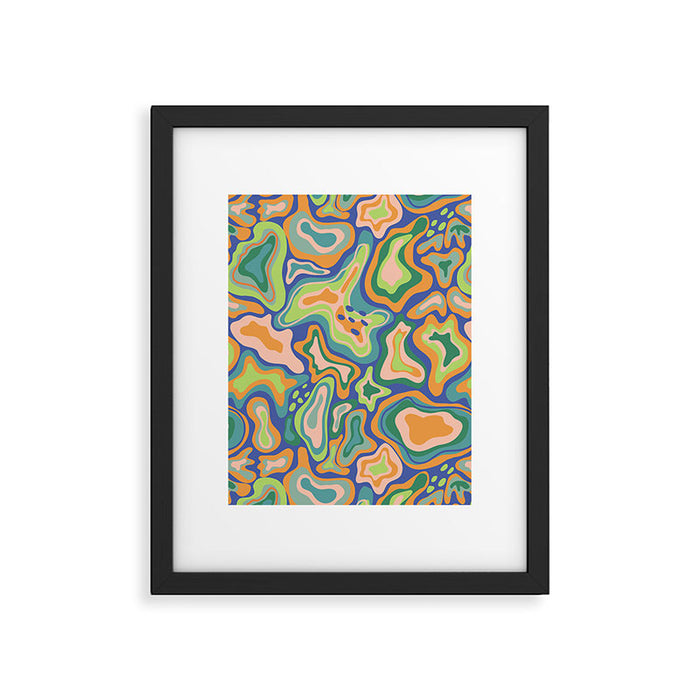 Splish splash green Framed Art Print Gallery Image 1