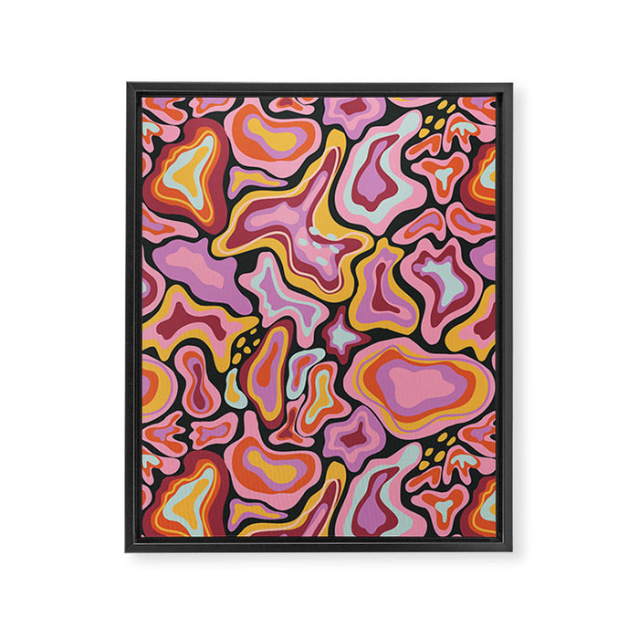 Splish splash pink Framed Canvas Print Gallery Image 1