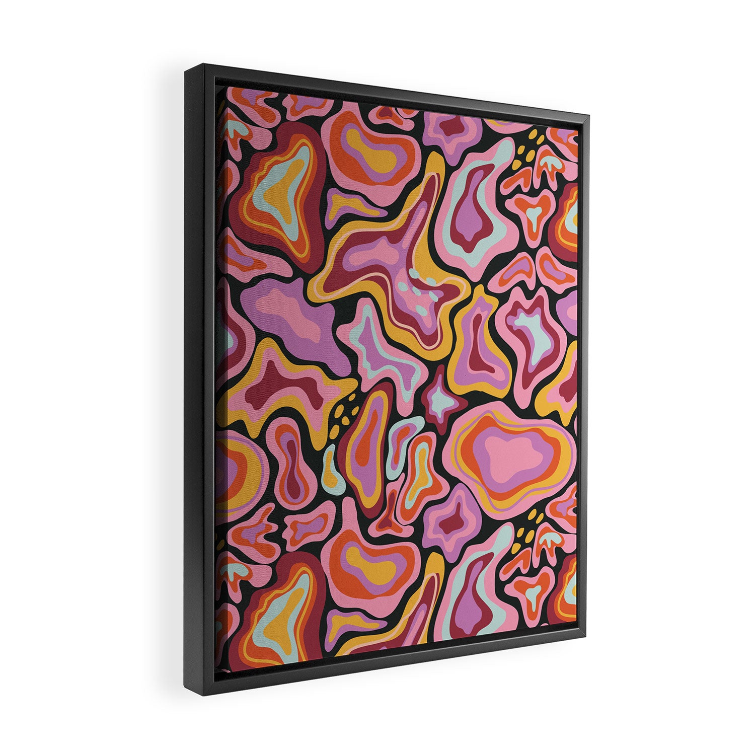 Splish splash pink Framed Canvas Print Gallery Image 2