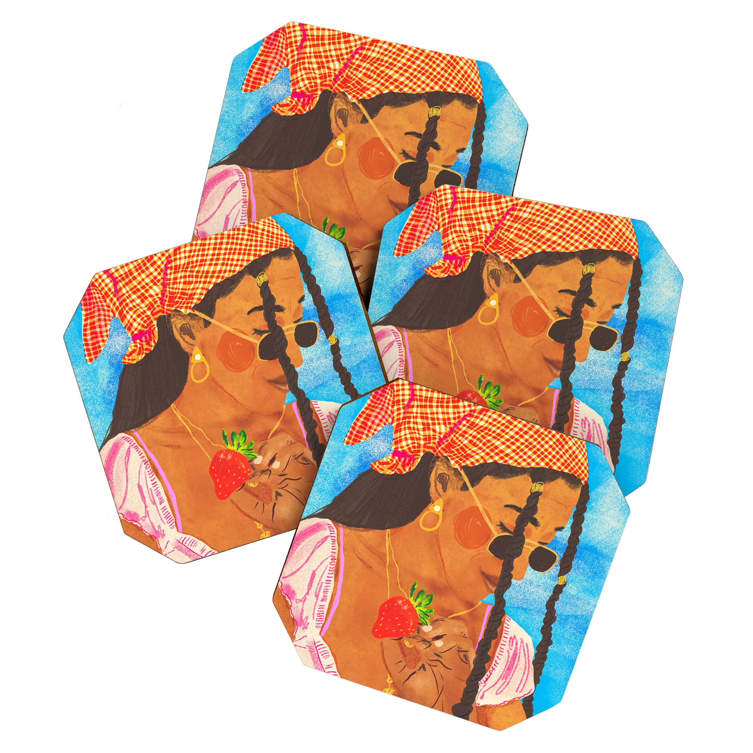 Strawberry picnic Coaster Gallery Image 1