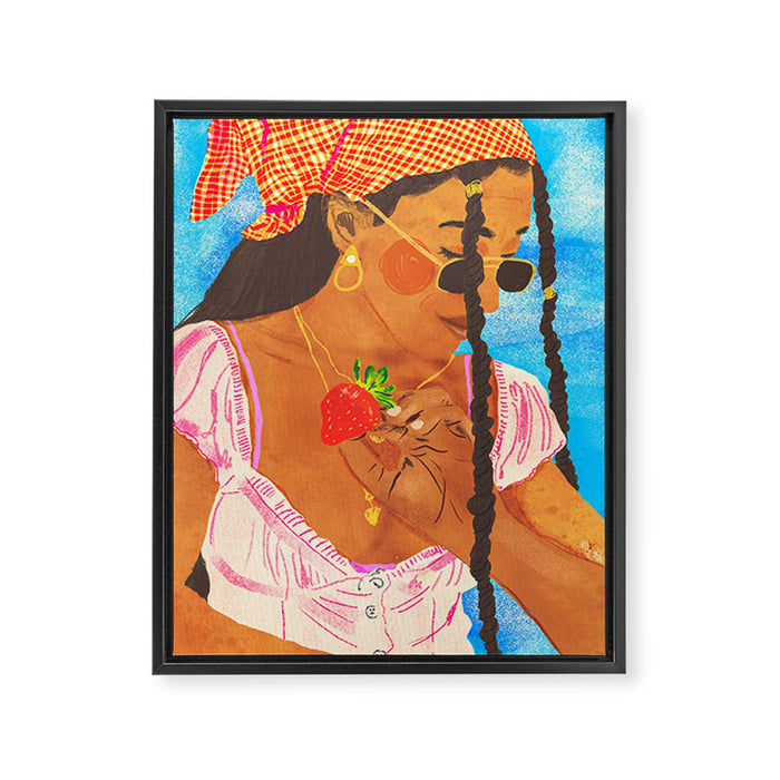 Strawberry picnic Framed Canvas Print Gallery Image 1