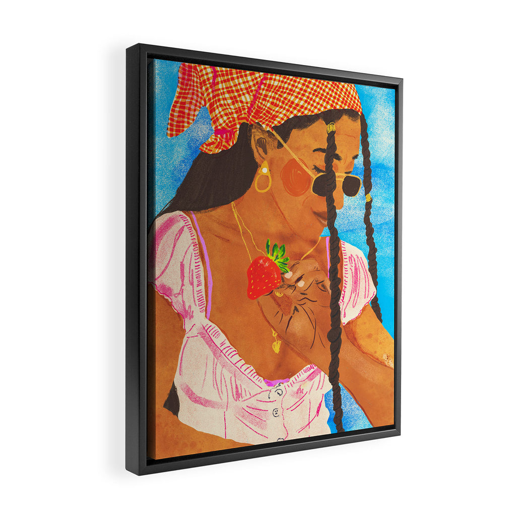 Strawberry picnic Framed Canvas Print Gallery Image 2