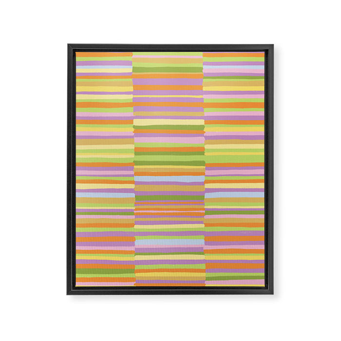 Summertime striped pattern Framed Canvas Print Gallery Image 1