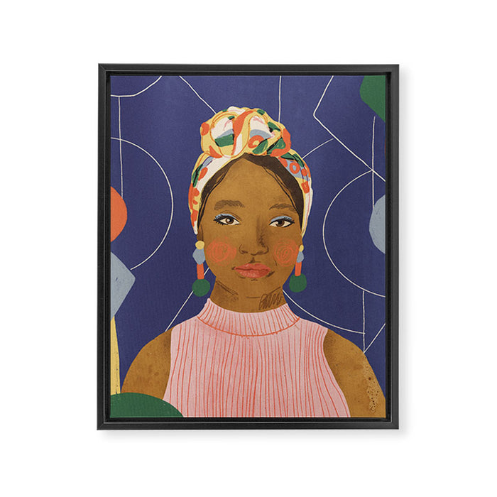 Turban Beauty Framed Canvas Print Gallery Image 1