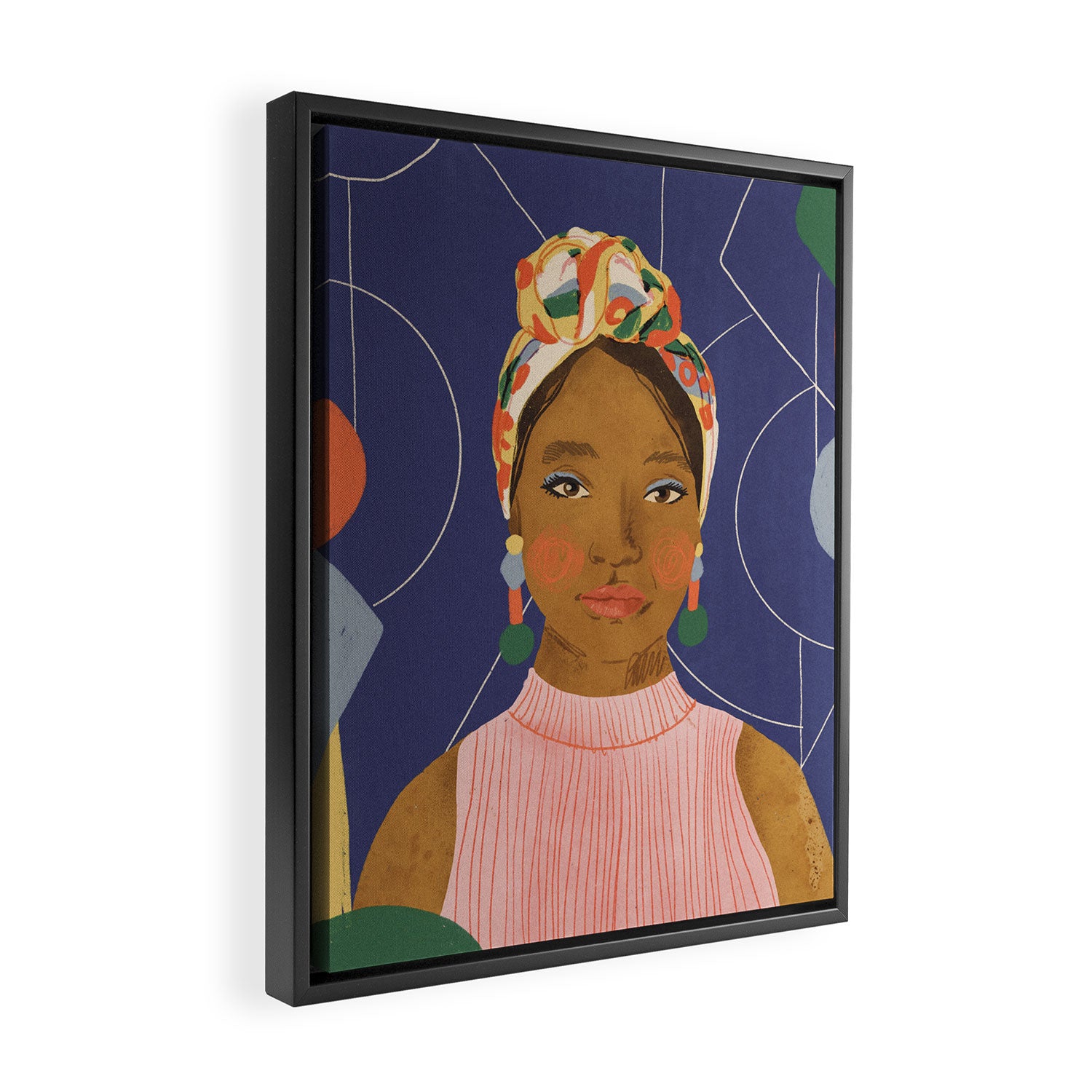 Turban Beauty Framed Canvas Print Gallery Image 2