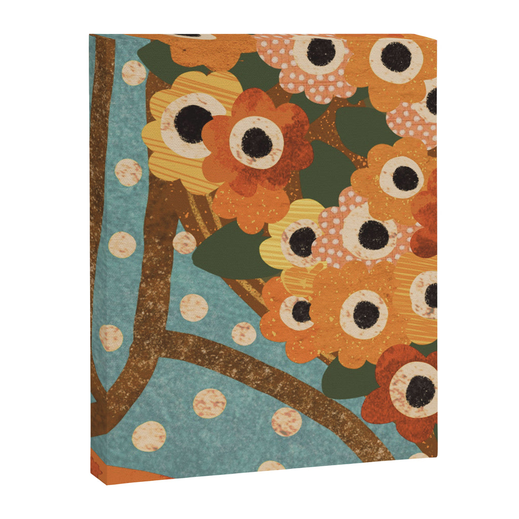 Turquoise Floral Canvas Print Gallery Image 8