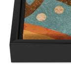 Turquoise Floral Framed Canvas Print Gallery Image 3