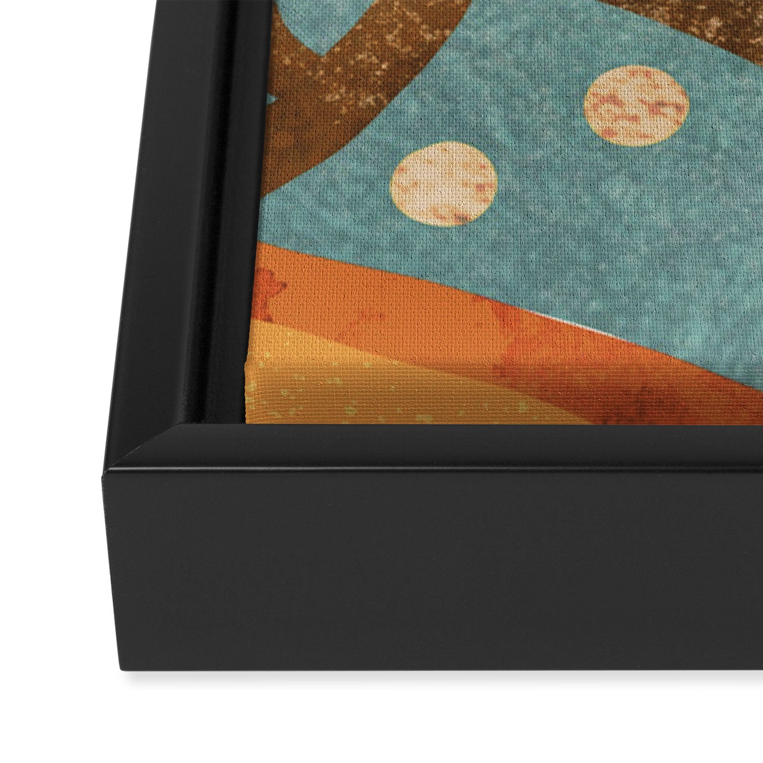 Turquoise Floral Framed Canvas Print Gallery Image 3