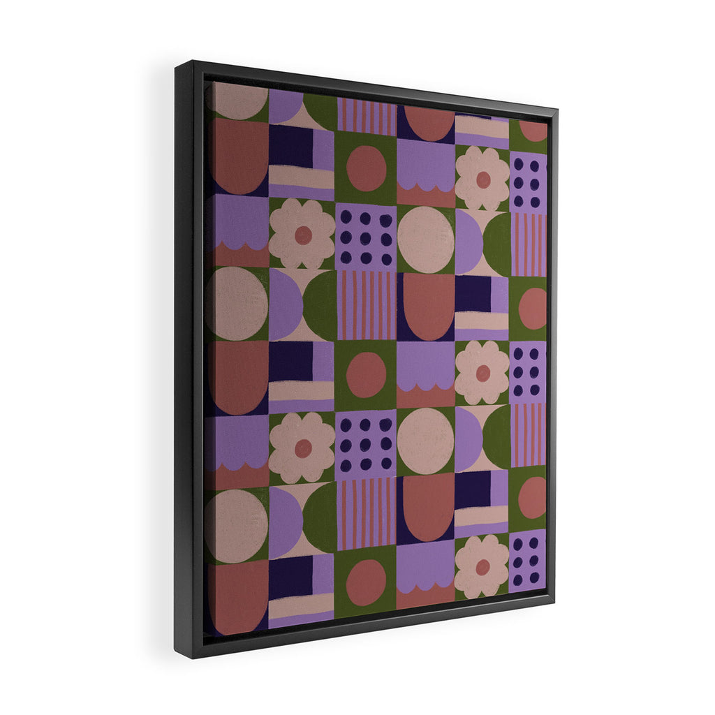 Violet tiles Framed Canvas Print Gallery Image 2