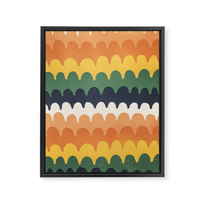 Wavy Doodles Pattern Framed Canvas Print Gallery Image 1