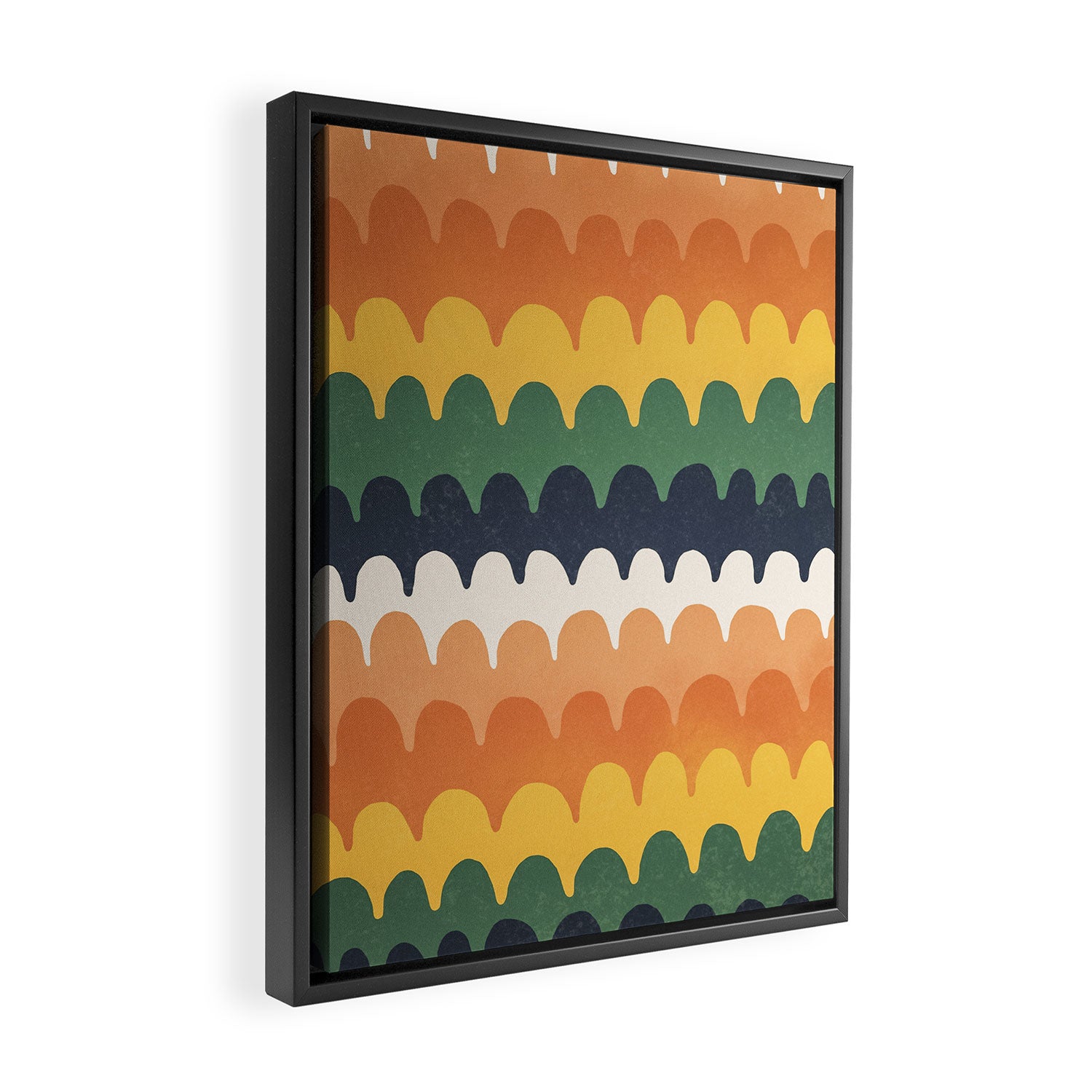 Wavy Doodles Pattern Framed Canvas Print Gallery Image 2