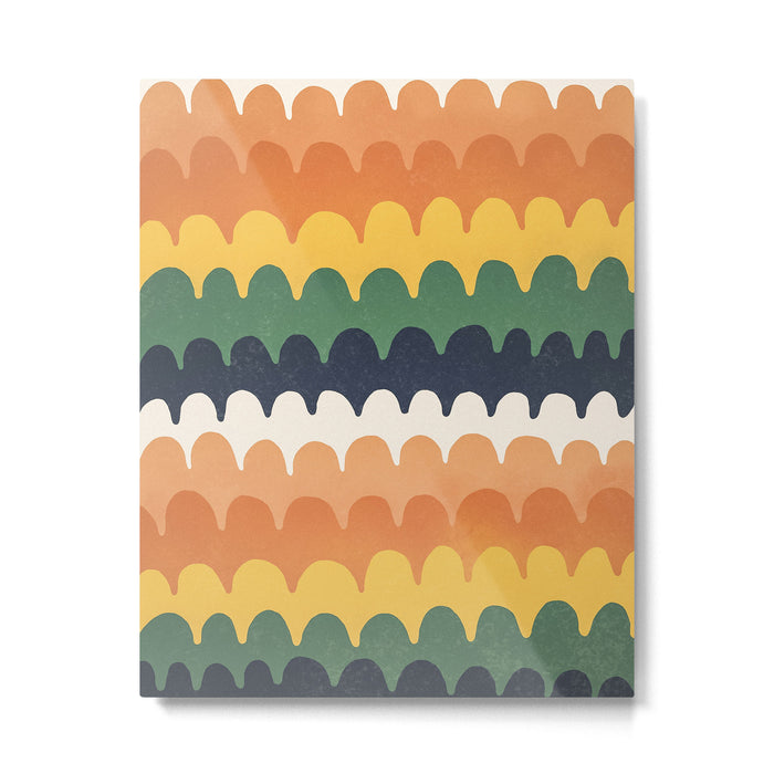 Wavy Doodles Pattern Metal Print Gallery Image 1