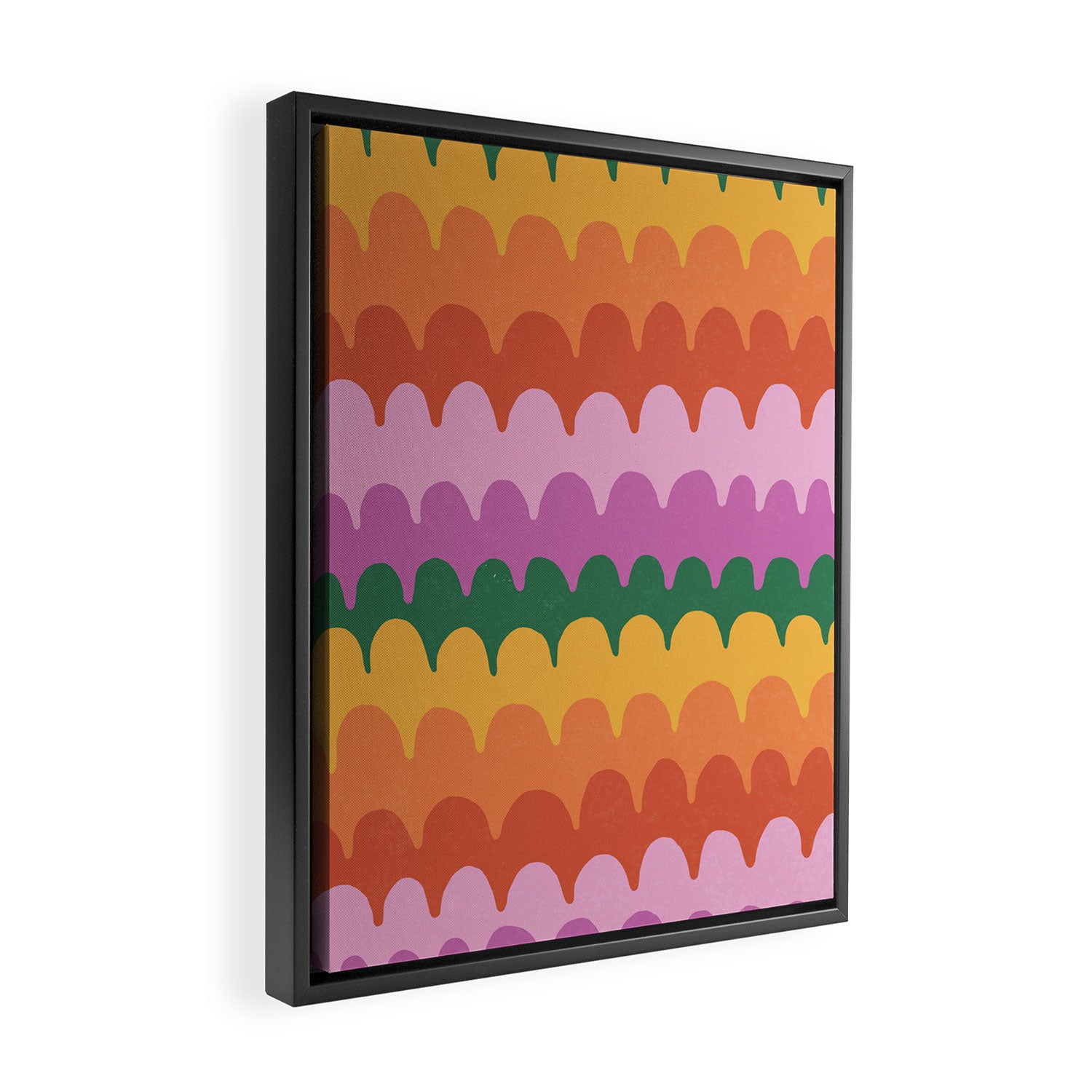 Wavy Lines Pattern Framed Canvas Print Gallery Image 2