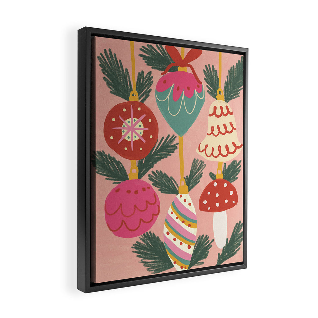 Xmas ornaments Framed Canvas Print Gallery Image 2