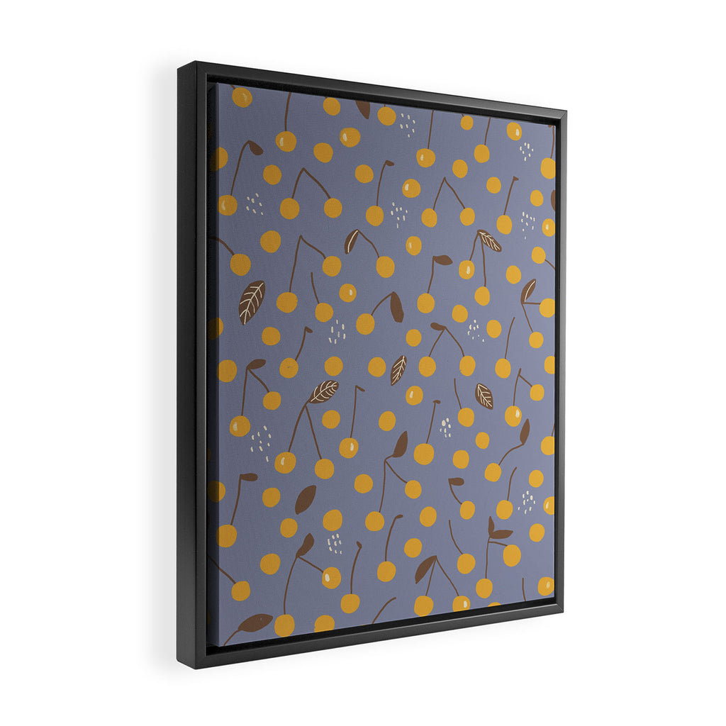 Yellow cherries Framed Canvas Print Gallery Image 2