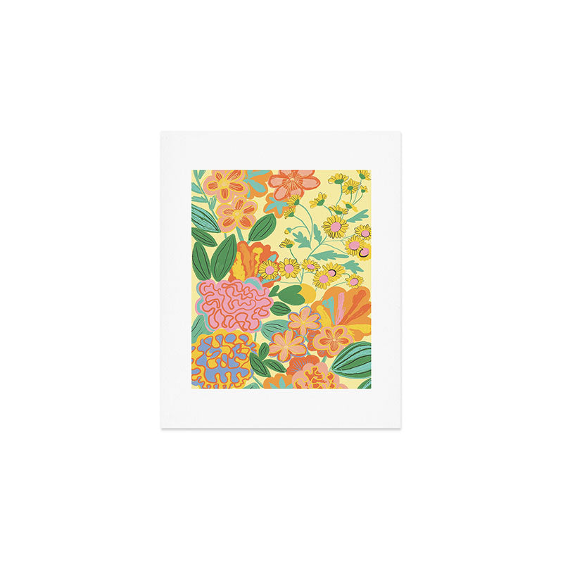 Yellow floral Art Print Gallery Image 1